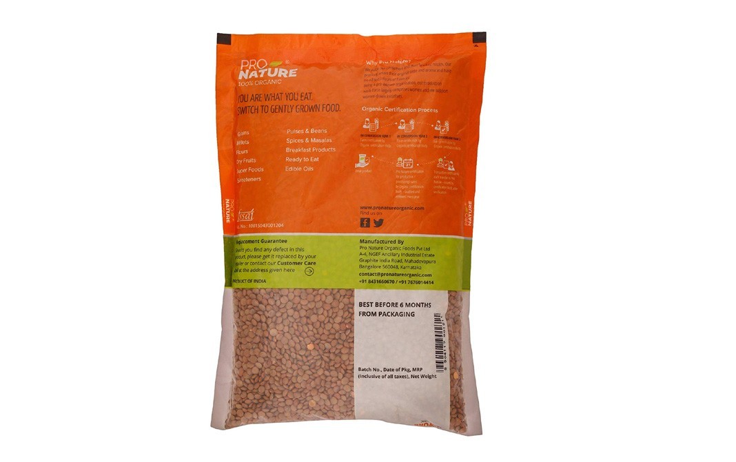 Pro Nature Organic Masoor Black Whole    Pack  1 kilogram